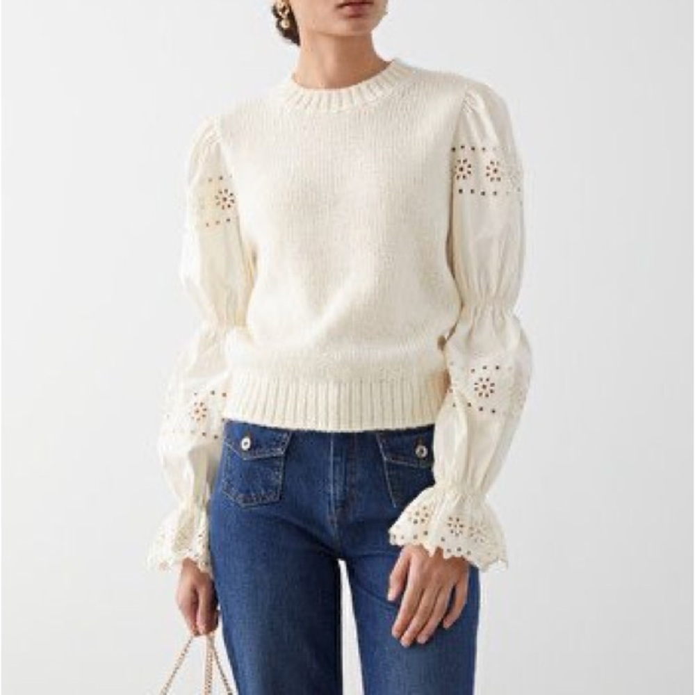 Robertson + Rodeo Knit Sweater with Lace Sleeves